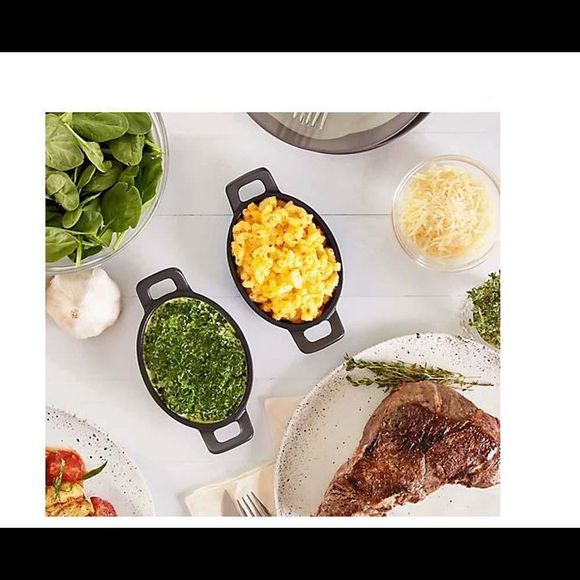 Geoffrey Zakarian Cast Iron Non-Stick Mini Baking Oval Pans - Set of 2 - Picture 3 of 3